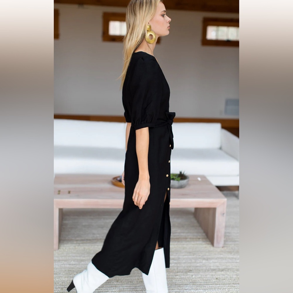 MWOT Emerson Fry Bea Puff Sleeve Maxi Dress in Black Size XS - Picture 2 of 8